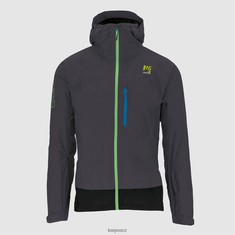 bunda do deště muži Karpos tmavě šedá/černá bunda| T6XZZH100