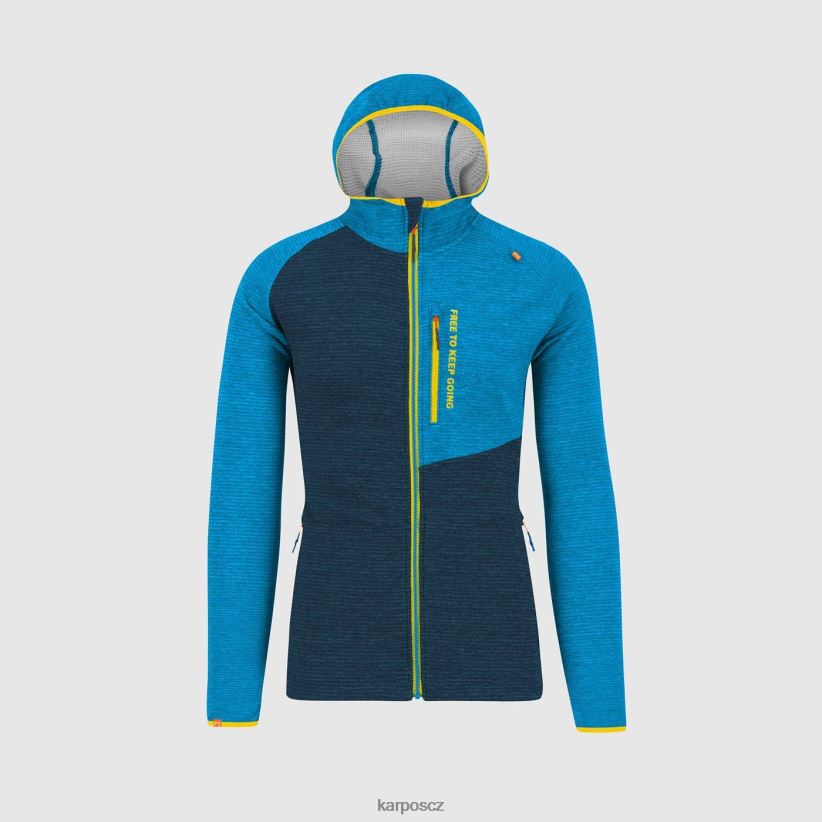 camoscio mikina s kapucí na zip muži Karpos půlnoční/diva blue kapucí| T6XZZH179