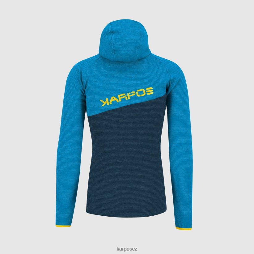 camoscio mikina s kapucí na zip muži Karpos půlnoční/diva blue kapucí| T6XZZH179