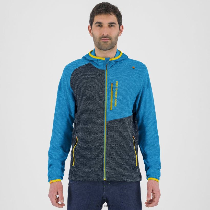 camoscio mikina s kapucí na zip muži Karpos půlnoční/diva blue kapucí| T6XZZH179
