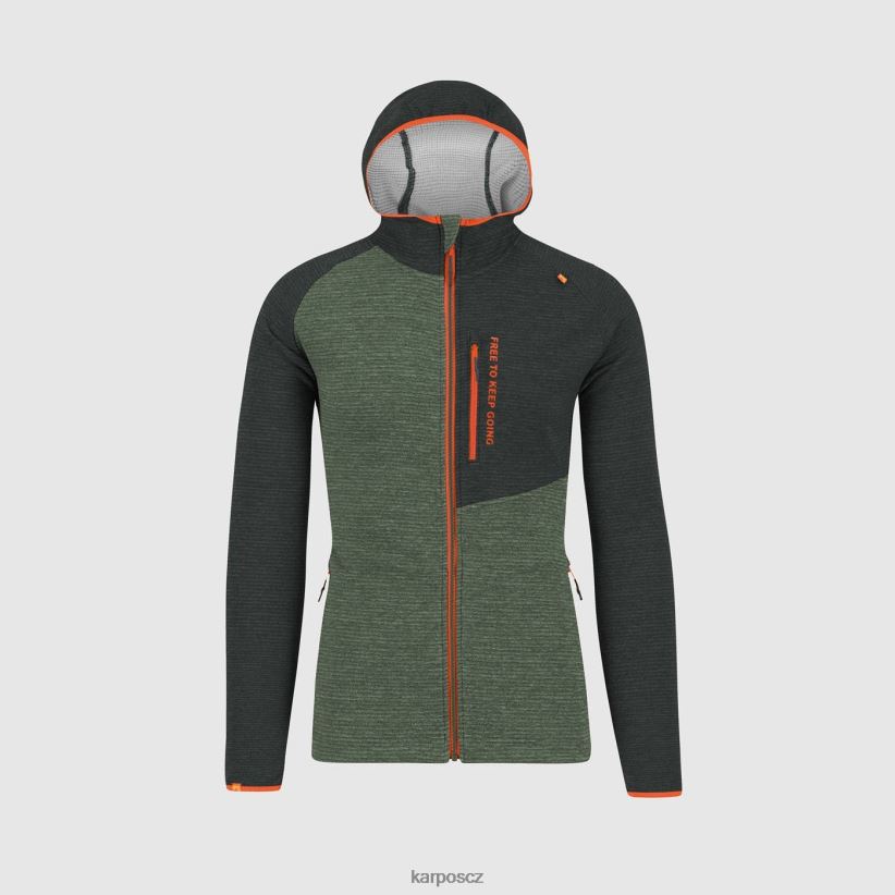 camoscio mikina s kapucí na zip muži Karpos tymián/černý písek kapucí| T6XZZH178