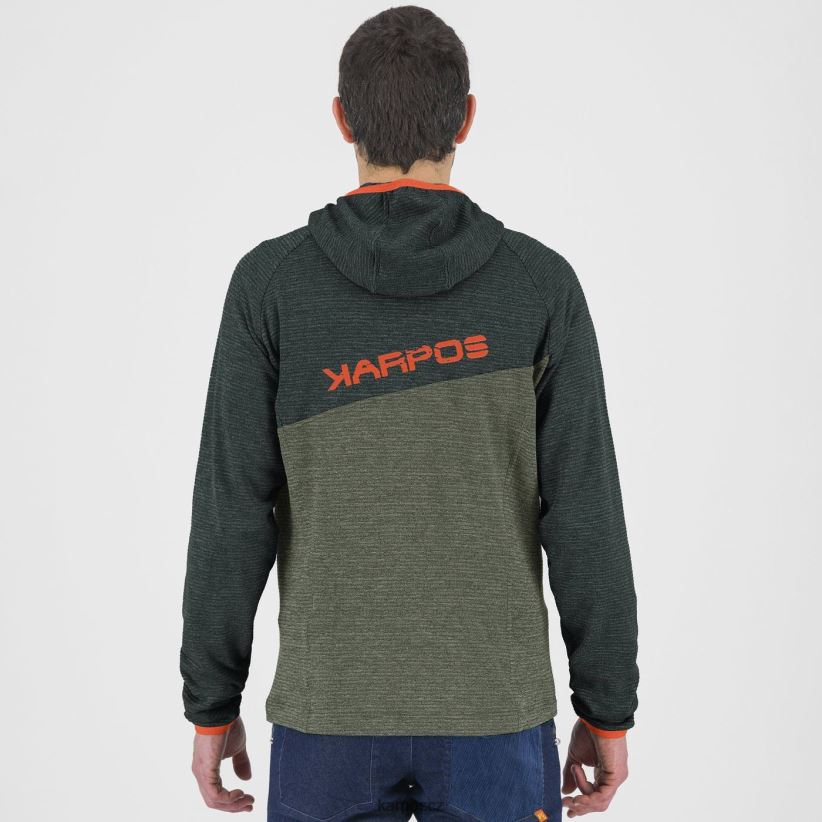 camoscio mikina s kapucí na zip muži Karpos tymián/černý písek kapucí| T6XZZH178