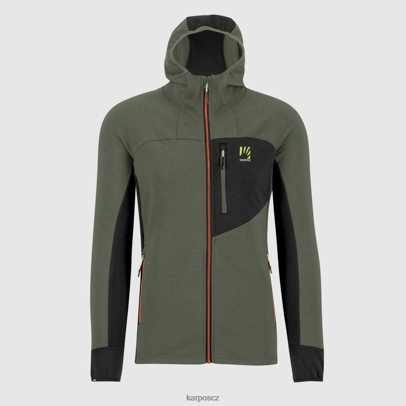 fleecová mikina s kapucí mezzodi muži Karpos tymián/černý písek kapucí| T6XZZH206