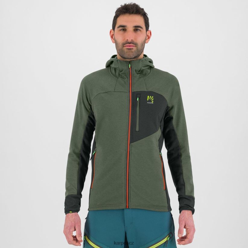 fleecová mikina s kapucí mezzodi muži Karpos tymián/černý písek kapucí| T6XZZH206