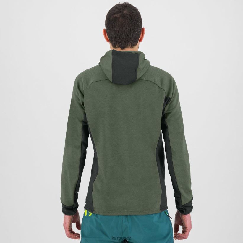 fleecová mikina s kapucí mezzodi muži Karpos tymián/černý písek kapucí| T6XZZH206