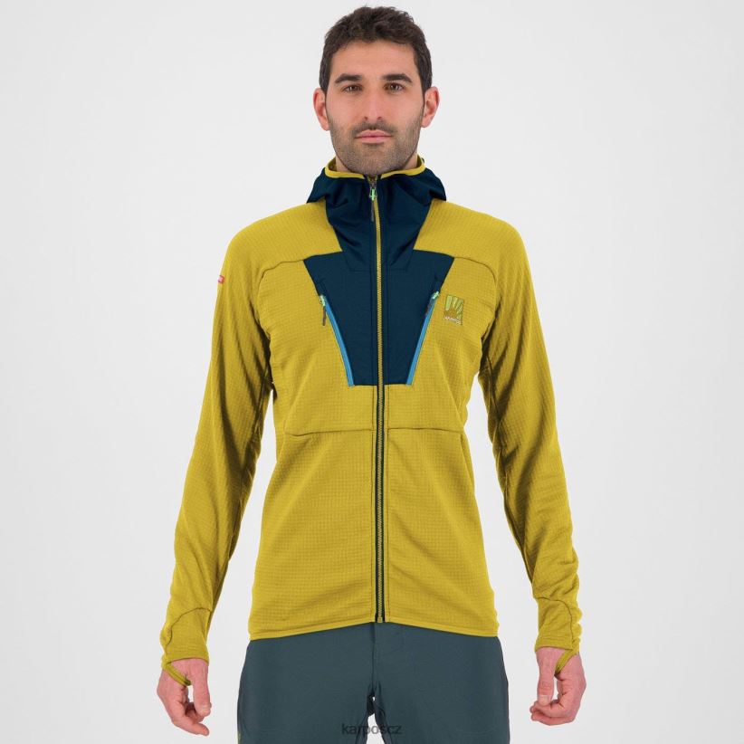 nejvyšší fleecová mikina muži Karpos síra/půlnoc kapucí| T6XZZH168