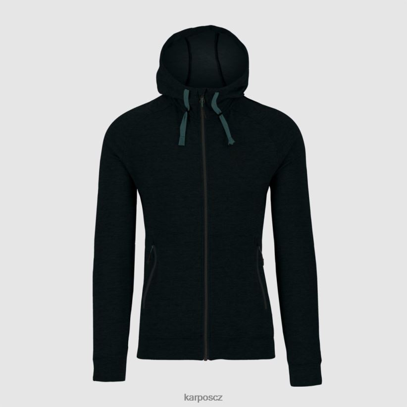 easyfrizz mikina s kapucí na zip muži Karpos černá melanž rouno| T6XZZH182