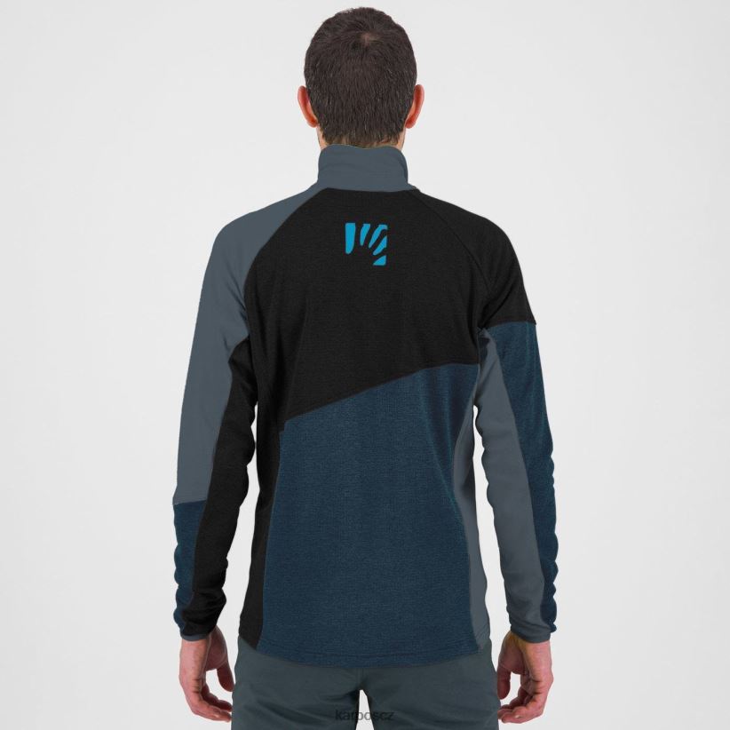 federa celorozepínací fleece muži Karpos půlnoční/černá/tmavá břidlice rouno| T6XZZH242