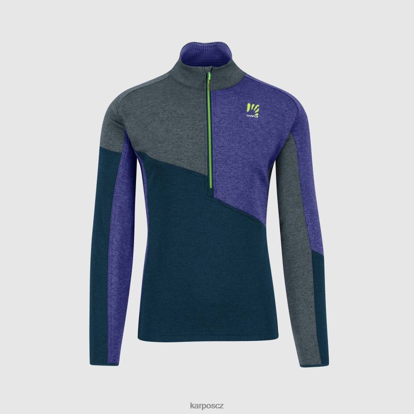 fleece federa s polovičním zipem muži Karpos půlnoc/tmavá břidlice/svoboda rouno| T6XZZH267