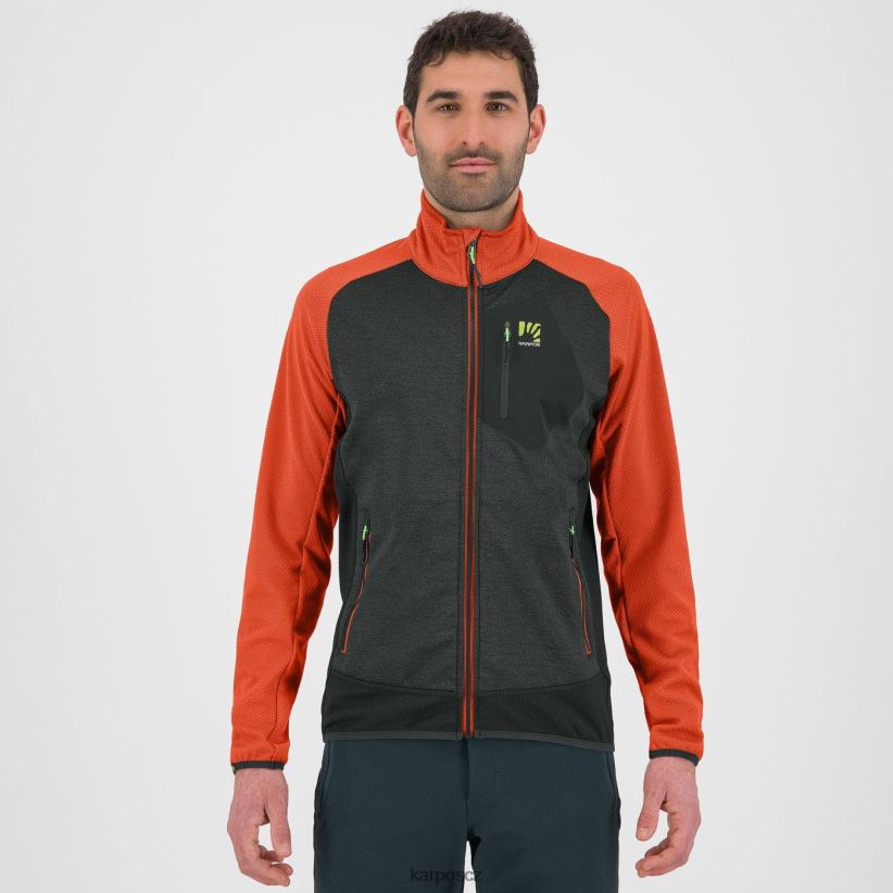 odle fleece muži Karpos černý písek/kořeněný pomeranč rouno| T6XZZH218
