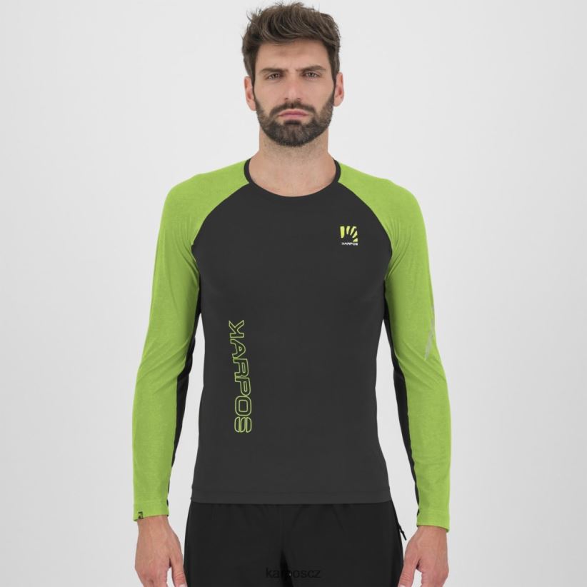 lavaredo dres ls muži Karpos černá/jasmínově zelená tričko| T6XZZH326