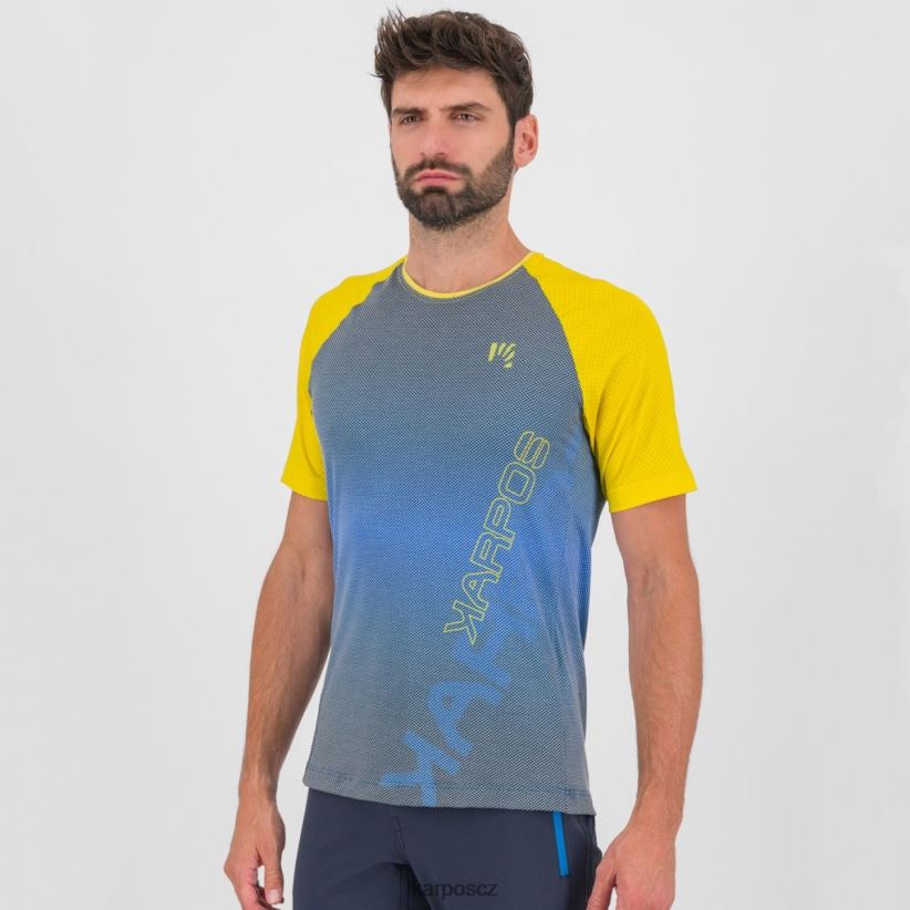 přesunutý dres evo muži Karpos strnad indigový/vysoká viditelnost tričko| T6XZZH339