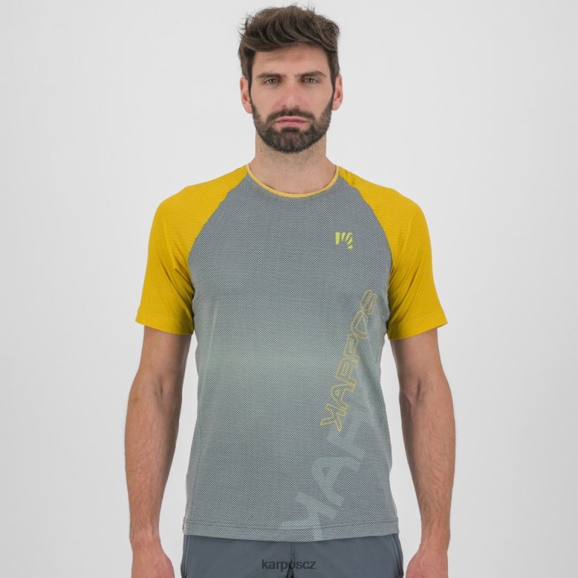 přesunutý dres evo muži Karpos tmavé břidlicové/citronové kari tričko| T6XZZH336