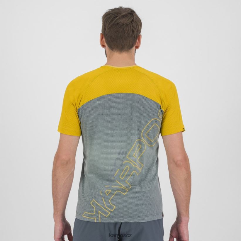 přesunutý dres evo muži Karpos tmavé břidlicové/citronové kari tričko| T6XZZH336