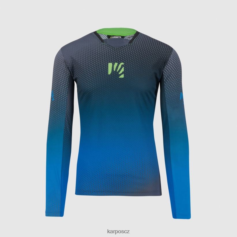 val di dentro jersey ls muži Karpos černá/indigo b./zelená fluo tričko| T6XZZH322