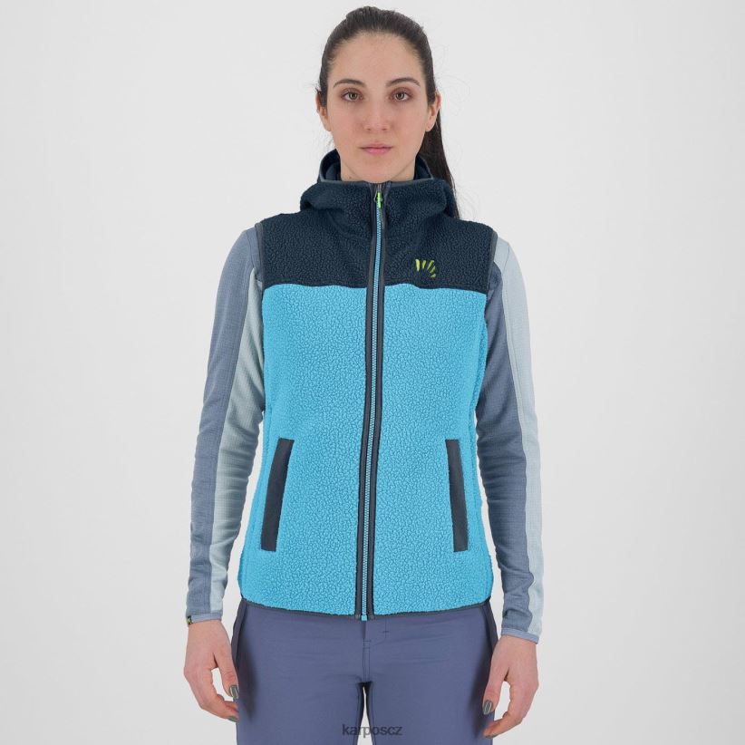 Mikina s vestou z 80. let ženy Karpos modrý atol/půlnoc vesta| T6XZZH1093
