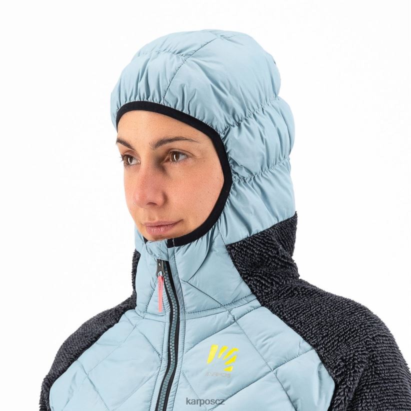 marmarole se sakem ženy Karpos prachově modrá/černá bunda| T6XZZH1055