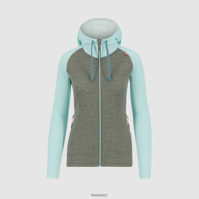 camoscio s kapucí na zip ženy Karpos tymián/akva obloha rouno| T6XZZH1120