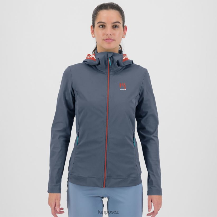 easyfrizz w mikina s kapucí na zip ženy Karpos vintage indigo/žhavý korál rouno| T6XZZH1143