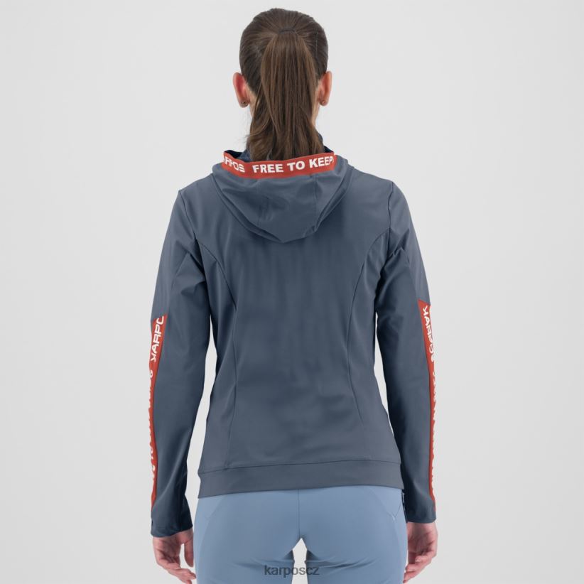 easyfrizz w mikina s kapucí na zip ženy Karpos vintage indigo/žhavý korál rouno| T6XZZH1143