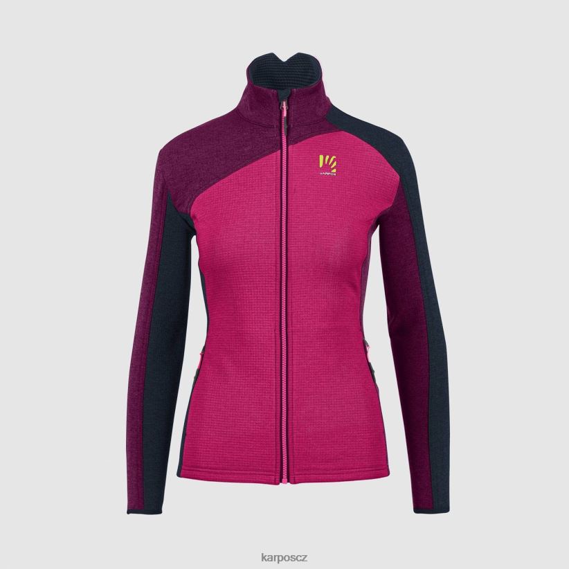 federa celorozepínací z fleece ženy Karpos růžová/boysenberry/vulcan rouno| T6XZZH1186