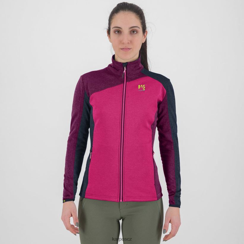 federa celorozepínací z fleece ženy Karpos růžová/boysenberry/vulcan rouno| T6XZZH1186