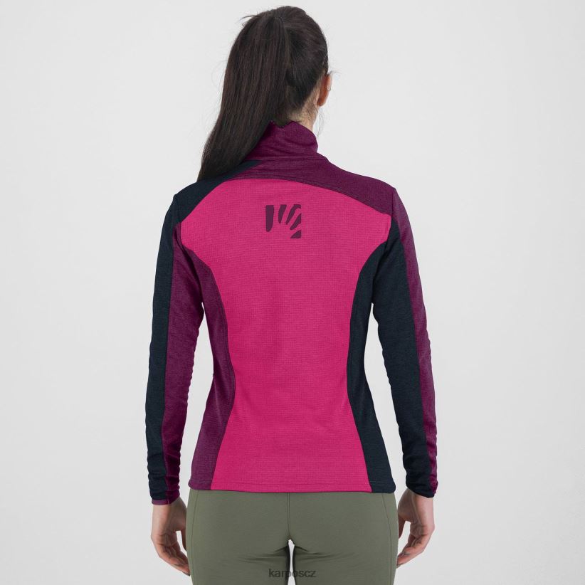 federa celorozepínací z fleece ženy Karpos růžová/boysenberry/vulcan rouno| T6XZZH1186