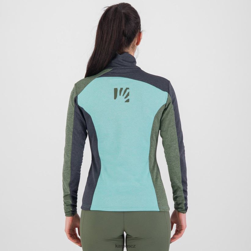 federa celorozepínací z fleece ženy Karpos vodní obloha/černý písek/tymián rouno| T6XZZH1182