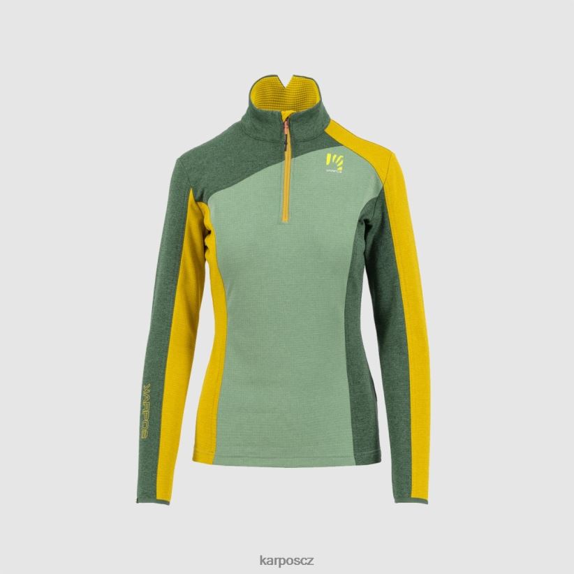 federa poloviční zip s fleecem ženy Karpos mrazivý s./džungle zelená/zlatá fl rouno| T6XZZH1200