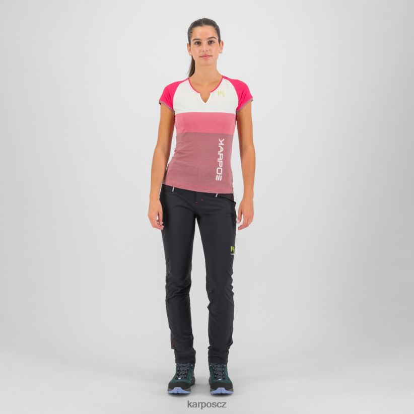 přestěhoval evo w dres ženy Karpos narážky/bílé/třešňové jubileum tričko| T6XZZH1248