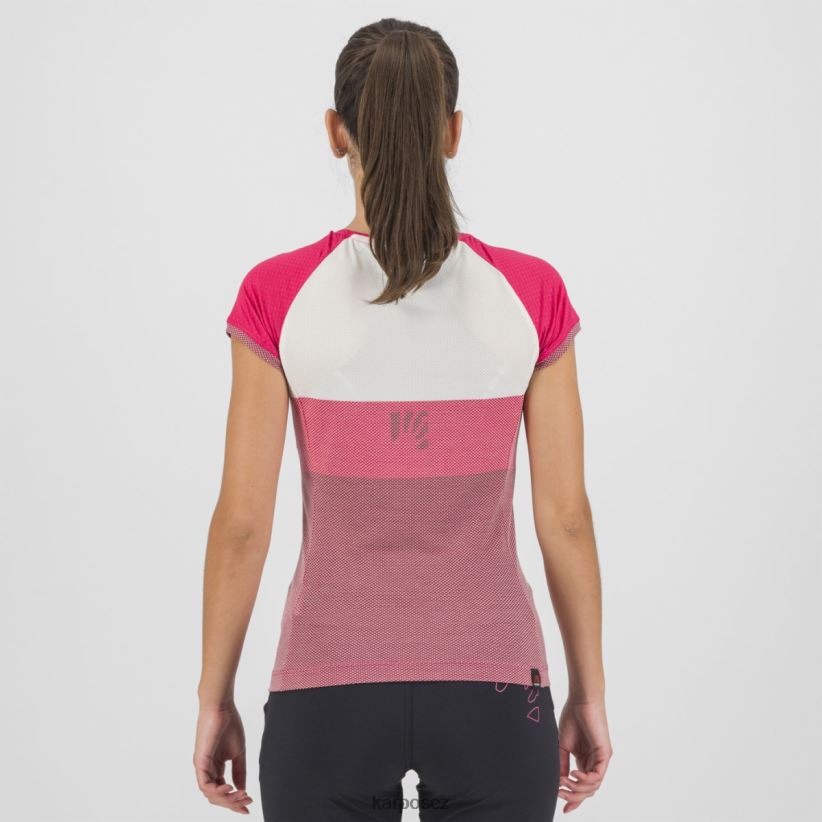 přestěhoval evo w dres ženy Karpos narážky/bílé/třešňové jubileum tričko| T6XZZH1248