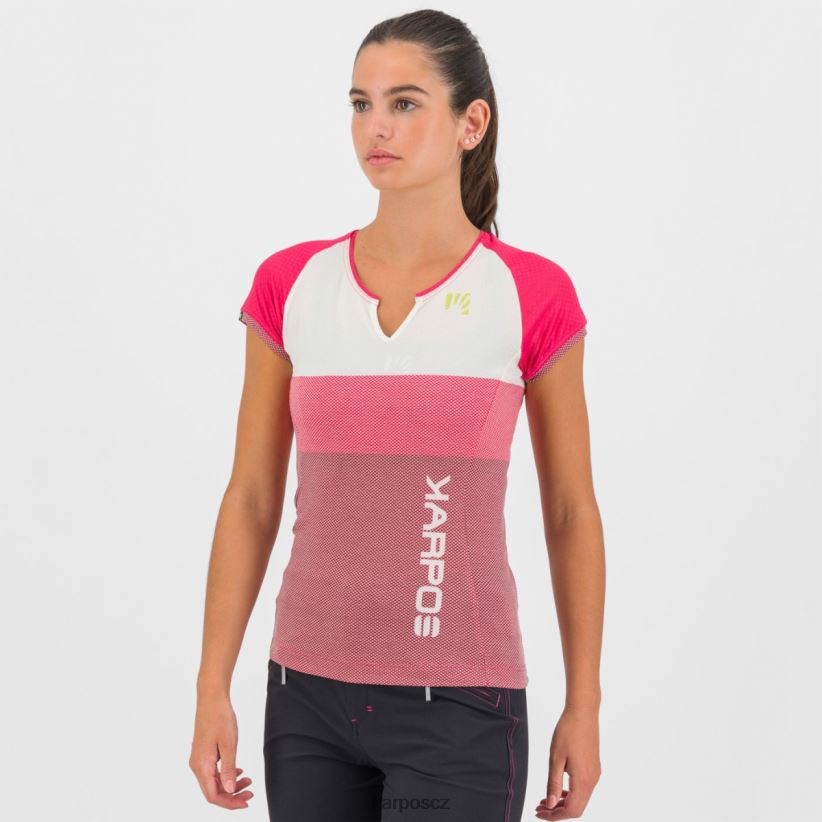 přestěhoval evo w dres ženy Karpos narážky/bílé/třešňové jubileum tričko| T6XZZH1248